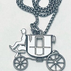 Coach Carriage Vintage Silver Metal Charm